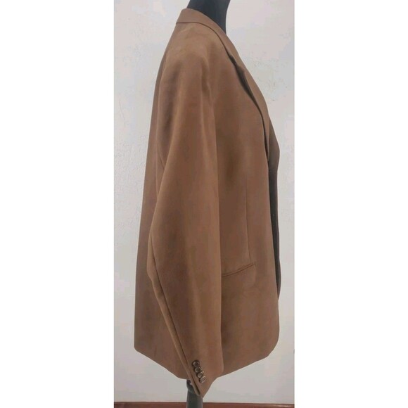 Andrew Fezza Brown Poly Suede Blazer Sports Coat Size 48L - Picture 6 of 8